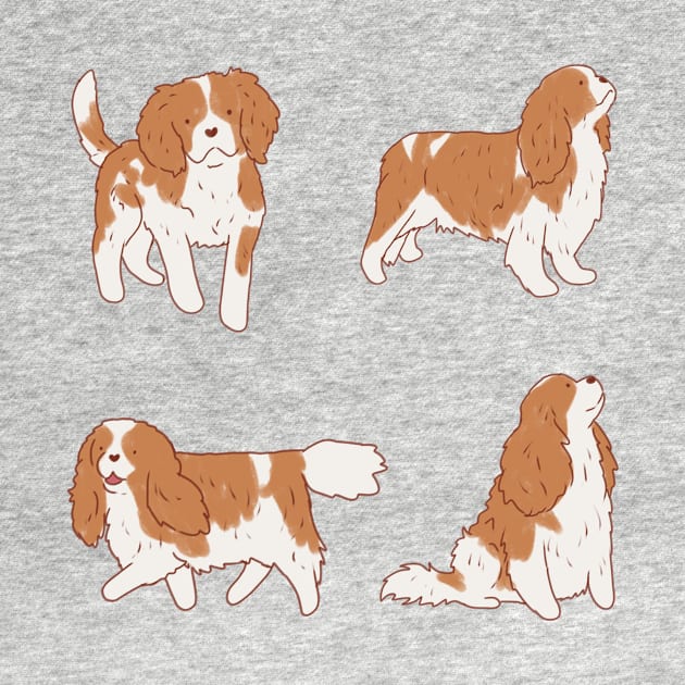 king charles cavalier spaniel drawing pack by Mayarart